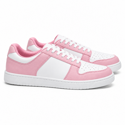 MAURA (L0702FCE) - Sneaker in Ecopelle Vegan Bianca e Rosa Incanto Suola in Gommina e Resina Bianca Tecnica Cerchi Fuxia Pivot