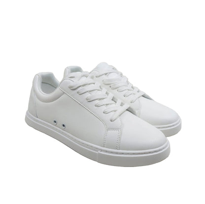 Sneaker ecopelle bianca Suprema White Black Vortex (FCE) con suola in gomma e resina, dettagli neri e design confortevole.