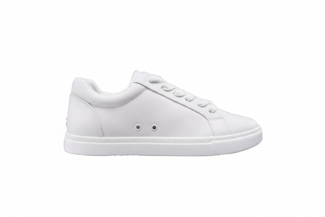 Scarpa sneaker Ecopelle bianca Suprema White Black Vortex con suola in gomma e resina, dettagli neri e design comodo e leggero.