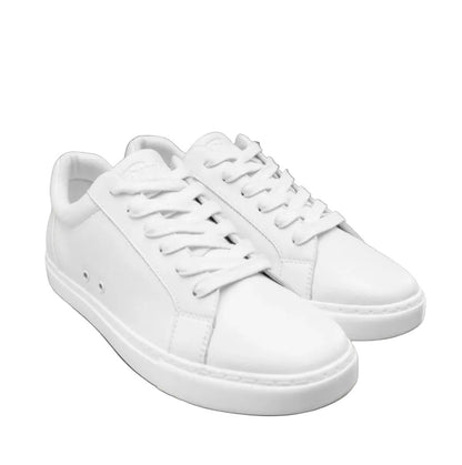 Sneaker ecopelle bianca Suprema White Black Vortex con suola in gomma e resina, dettaglio nero pivot, stile confortevole e leggero.