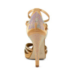 Load image into Gallery viewer, ALMA Dream (LP3) - Scarpa da Ballo da Donna in Raso seta Carne Flash con Swarovski Boreali Cinturino Doppio alla Caviglia Plateau e Tacco Alto a Spillo Largo
