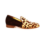 Load image into Gallery viewer, AKIM (MS21) - Moccasin in Leopard spotted pony skin Beige brown mottled long shape

