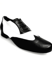 Load image into Gallery viewer, Fred (MS12) - Stringata Coda di Rondine Mod. Oxford Scarpa in Pelle Nera e Pelle Bianca Forma Tonda
