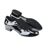 Load image into Gallery viewer, Pablo 852L (MS19) - Scarpa da Uomo Stringata in Vernice Nera e Camoscio Nero Forma tonda Suola Divisa Flex
