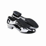 Load image into Gallery viewer, Pablo 852L (MS19) - Scarpa da Uomo Stringata in Vernice Nera e Camoscio Nero Forma tonda Suola Divisa Flex
