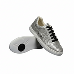 Load image into Gallery viewer, Ataca Suprema Vortice (FCE) - Sneaker in Glitter Argento Suola Bianca in Gommina e Resina Tecnica
