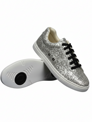 Load image into Gallery viewer, Ataca Suprema Vortice (FCE) - Sneaker in Glitter Argento Suola Bianca in Gommina e Resina Tecnica
