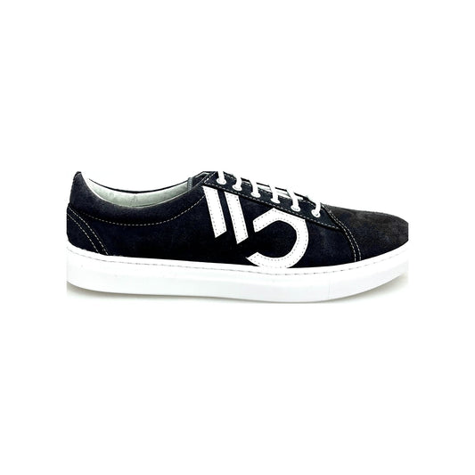 SNEAKER URBANKIZ EXTRACONFORT FLEX IN CAMOSCIO NERO CUCITURE BIANCHE CON CASSETTA IN RESINA DI GOMMINA, vista laterale