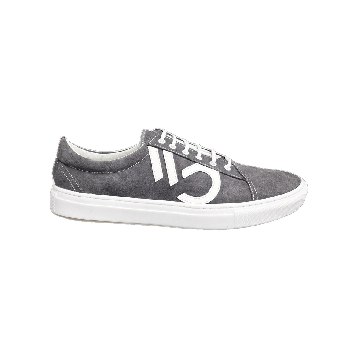 SNEAKER URBANKIZ EXTRACONFORT FLEX IN CAMOSCIO GRIGIO CUCITURE BIANCHE CON CASSETTA IN RESINA DI GOMMINA, vista frontale