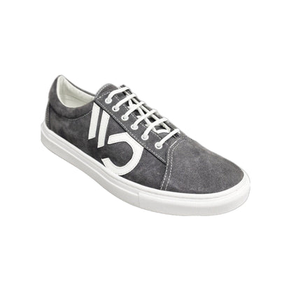 SNEAKER URBANKIZ EXTRACONFORT FLEX IN CAMOSCIO GRIGIO CUCITURE BIANCHE CON CASSETTA IN RESINA DI GOMMINA, vista tre quarti