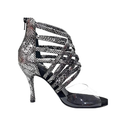 Sandalo da Donna in Camoscio Laserato Pitone Silver Alice Wish Dance, vista laterale