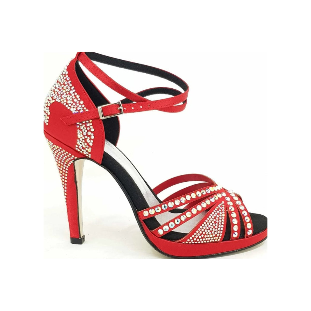 Scarpa da Ballo da Donna in Raso Seta Rosso Intenso ALMA Dream Wish Dance, vista laterale