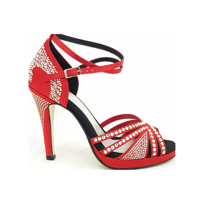 Scarpa da Ballo da Donna in Raso Seta Rosso Intenso ALMA Dream Wish Dance, vista laterale