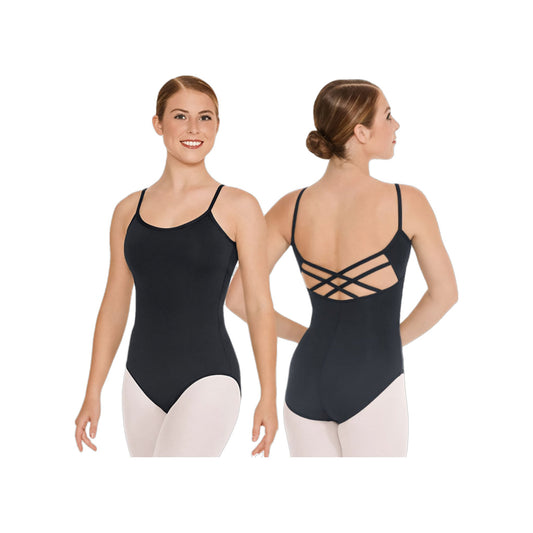 Armoniosa (44726) HA/RD/NA - Body Danza Classica da Donna in Microfibra Naturale Pettorina Antisudore nera, vista frontale