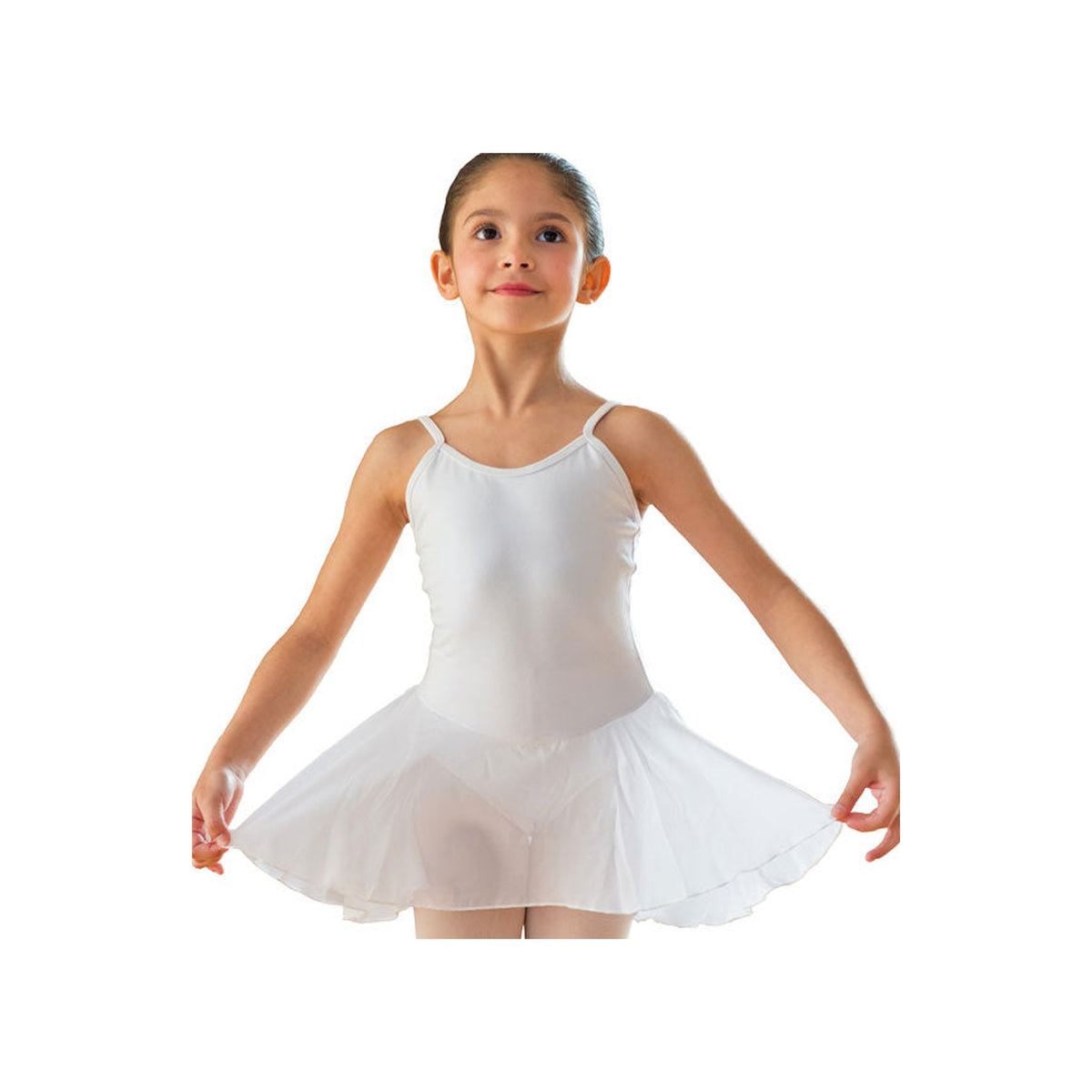 Body Danza Classica Bretellina Sottile da Bambina in Cotone Bielastico AURORA Wish Dance, vista frontale
