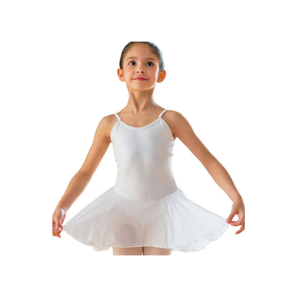 Body Danza Classica Bretellina Sottile da Bambina in Cotone Bielastico AURORA Wish Dance, vista frontale