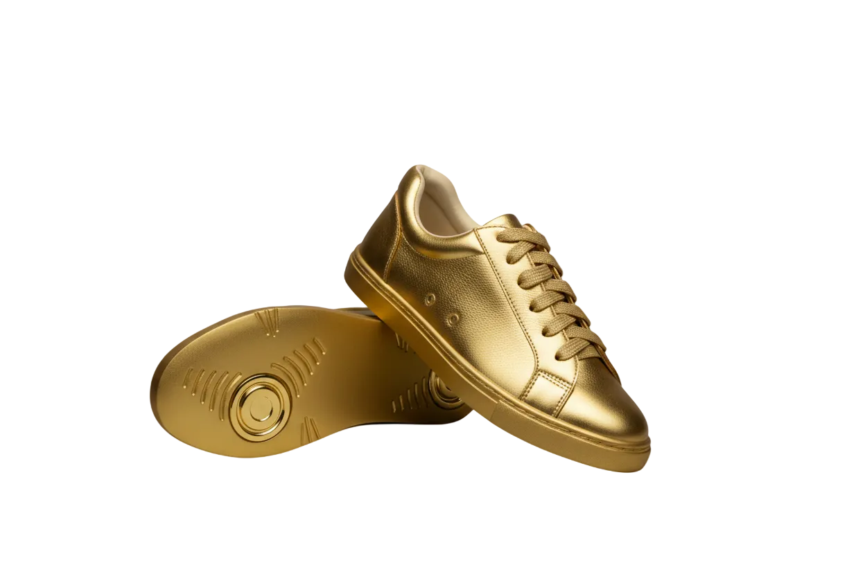 Sneaker ecopelle bianca ATACA Gabriel Vortex Wish Dance Shop con suola bianca, dettagli oro e suola in gomma e resina.