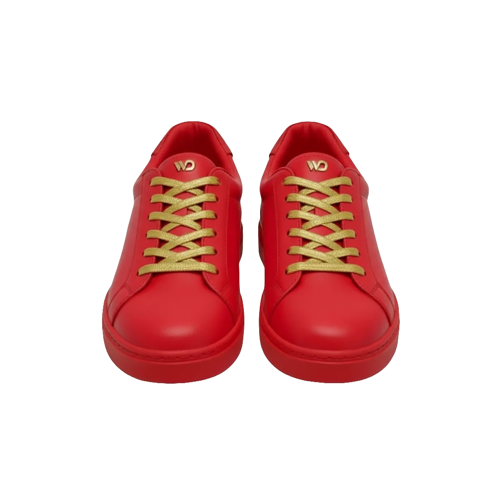 Sneaker ecopelle rossa ATACA Red Flame Vortex con suola in gomma rossa, design pivot nero, comfort light flex, stile vegan.