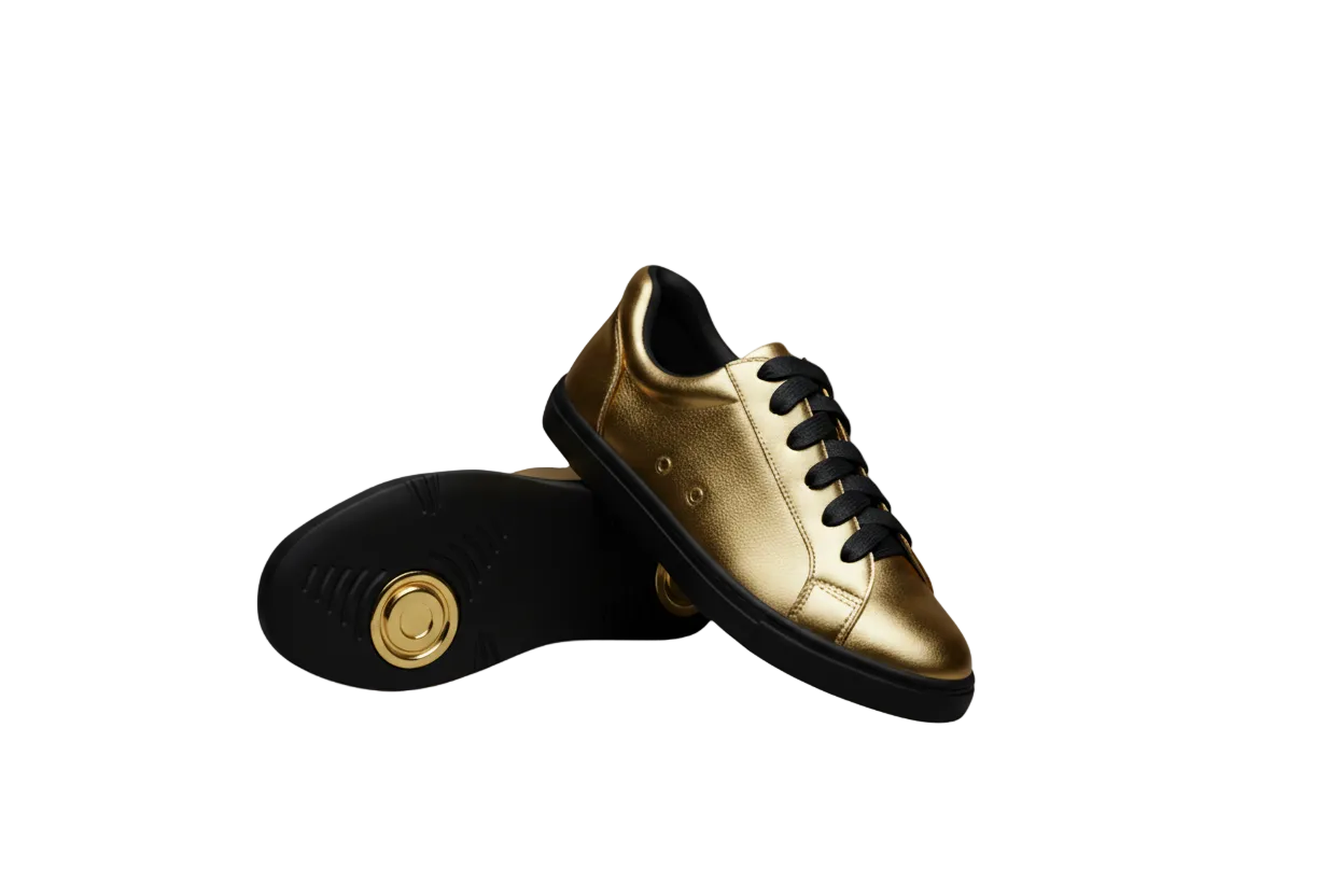 Sneaker ecopelle bianca ATACA Gabriel Vortex con suola bianca, dettagli oro e suola in gomma e resina, stile comfort e light flex