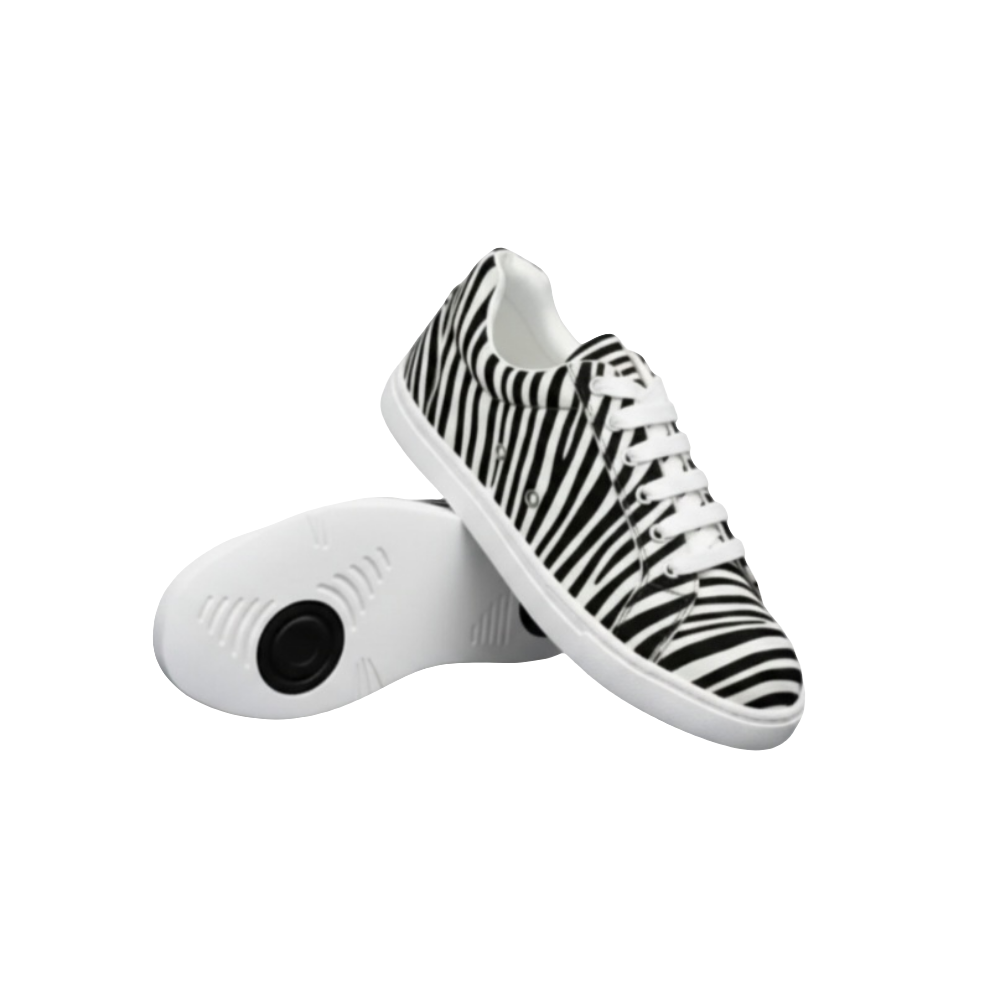 Sneaker ATACA Zebry White Vortex Wish Dance in tessuto zebra, suola bianca in gomma, design vegano, comfort e stile moderno.