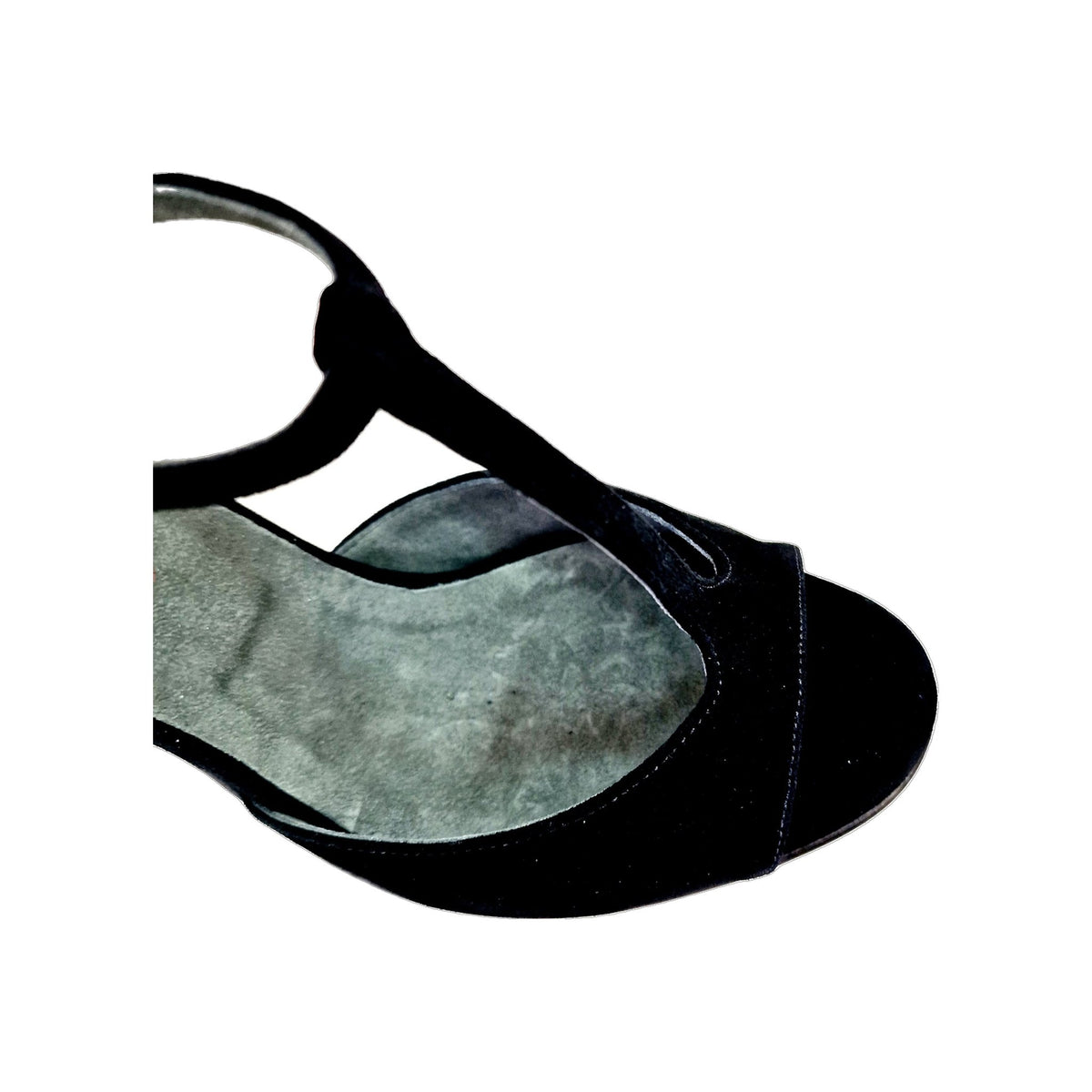 Sandalo da donna in camoscio nero e Cuore di Swarovski Rosso BELL/C Plus Black Cuore SW Red F.3407, dettaglio tacco
