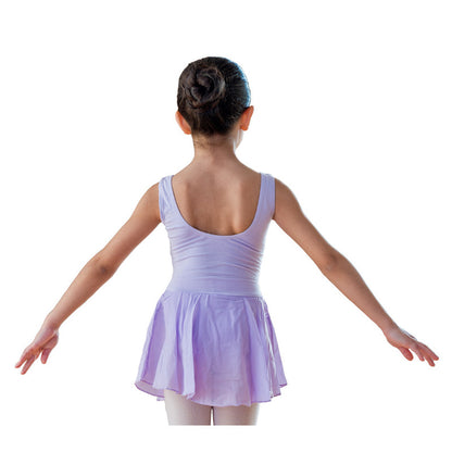 Body danza classica per bambina ANILDA Wish Dance Shop, senza maniche, cotone elasticato con gonnellino in chiffon.