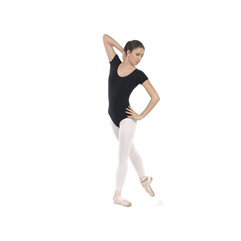 Body danza classica donna Wish Dance Shop, mezza manica, cotone elasticizzato con pettorina antisudore sul petto.