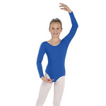 Carica immagine nella Galleria, LINETTA (10408 RD) - Body Danza Classica Manica Lunga da Bambina Cotton Lycra Bielastica con Pettorina Antisudore
