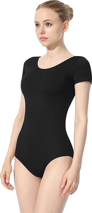 Body Danza Classica RITA M/M Wish Dance Shop, mezza manica nera, cotone lycra, pettorina antisudore sul petto