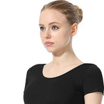 Carica immagine nella Galleria, RITA M/M (44525RD) - Body Danza Classica Mezza Manica da Donna Cotton Lycra Bielastica con Pettorina antisudore sul petto
