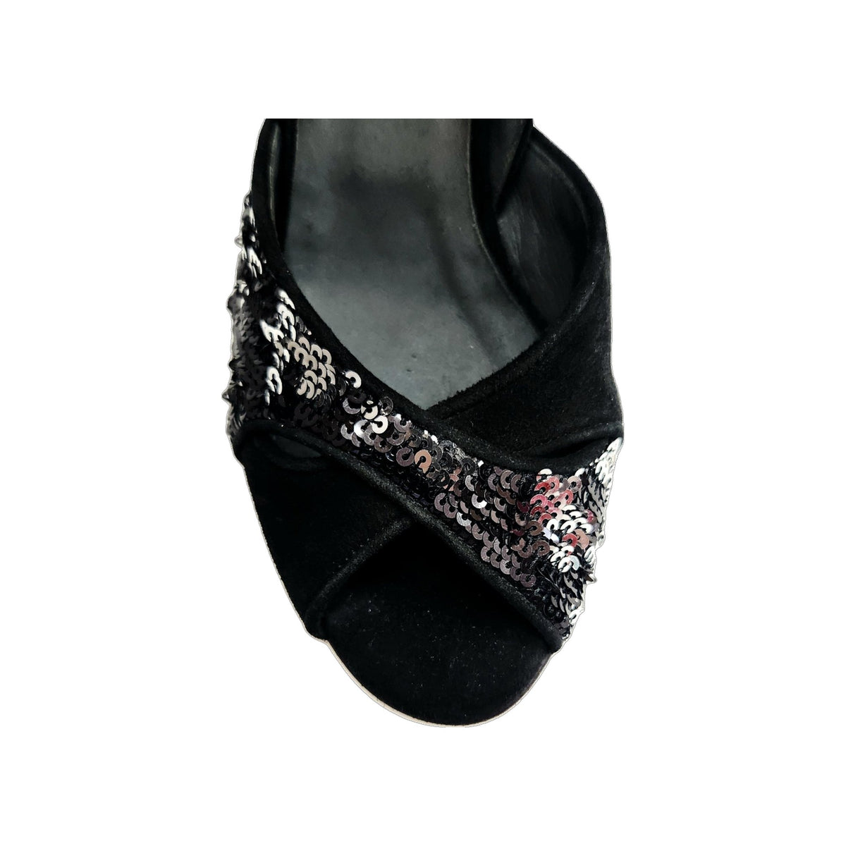 Sandalo da donna Tallone in camoscio nero AMINA/P F.533 Wish Dance, vista tre quarti