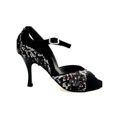 Sandalo da donna Tallone in camoscio nero AMINA/P F.533 Wish Dance, vista laterale