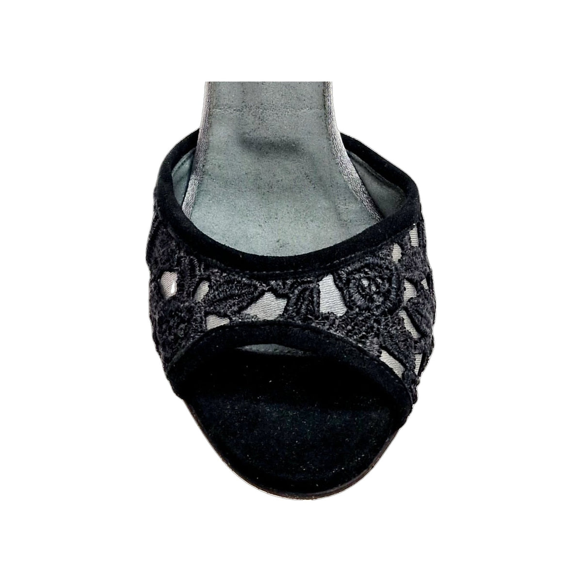 Sandalo da donna Tallone in camoscio nero BRUNA/BO Sw Plus F.3407 Wish Dance, vista tre quarti