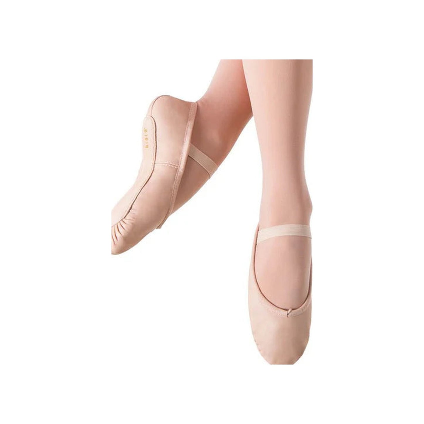 Scarpe da danza Bloch Bunny S0225DG con mezze punte in pelle e suola intera color carne, ideali per danza classica e tecnica.