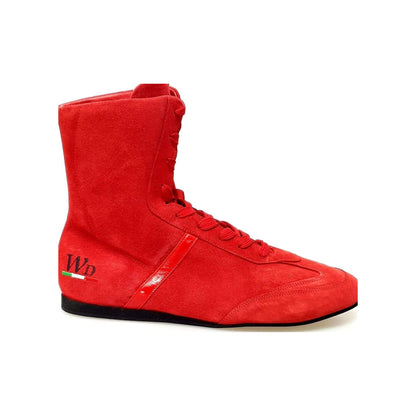 Sneaker Alta in Camoscio Rosso Clay Wish Dance, vista laterale