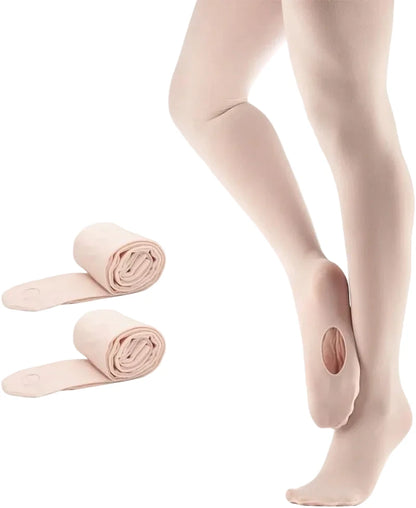 Collant rosa light Tiny (105 C) Wish Dance Shop, convertibile, ultrasoft in microfibra e spandex, con trattamento massaggiante e resistente