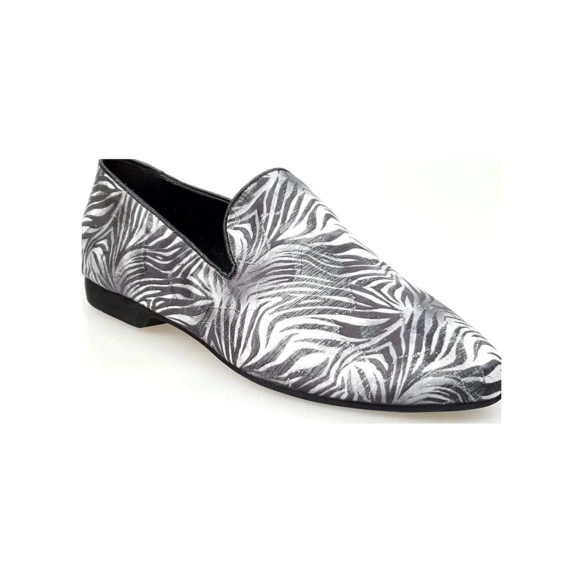 Scarpa mocassino da uomo Wish Dance Shop in tessuto fantasia giungla grigia, elegante e comoda, ideale per stile casual.