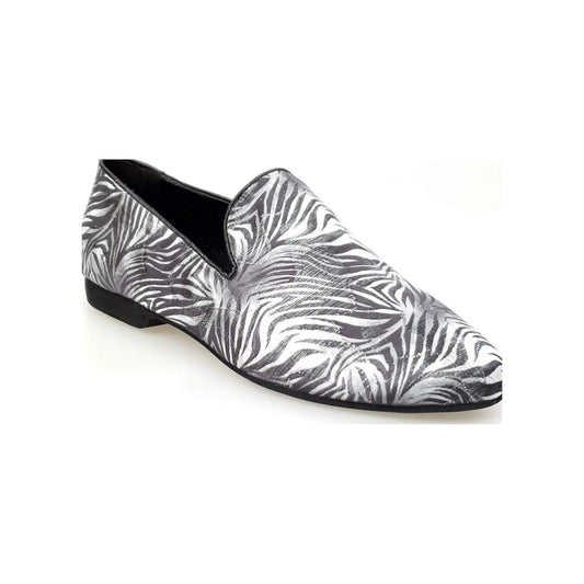 Scarpa mocassino da uomo Wish Dance Shop in tessuto fantasia giungla grigia, elegante e comoda, ideale per stile casual.
