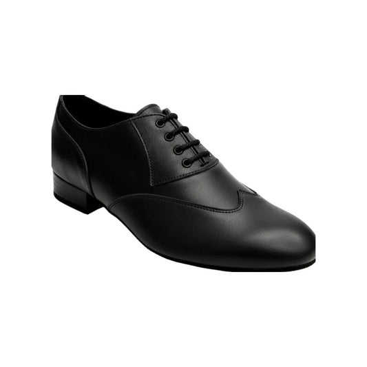 Stringata a Coda di Rondine Mod. Oxford in Pelle Nera Totale COTISO Wish Dance, vista laterale