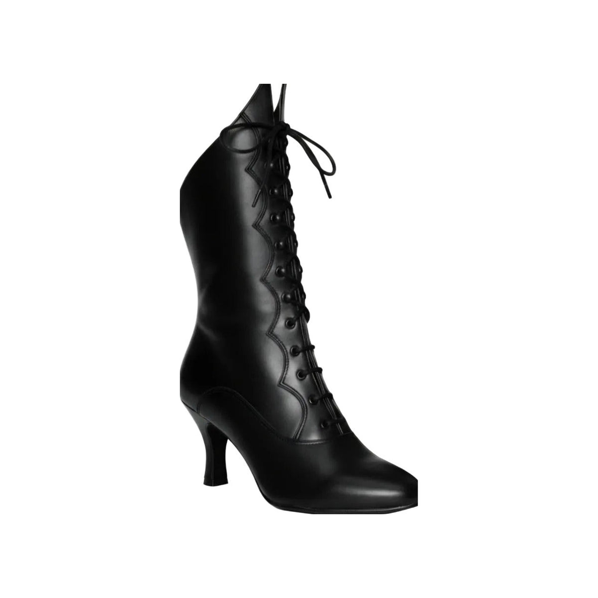 Stivali in pelle nera Wish Dance Shop D-3 Pairè con chiusura anteriore e alamari a stringhe, stile elegante e robusto.