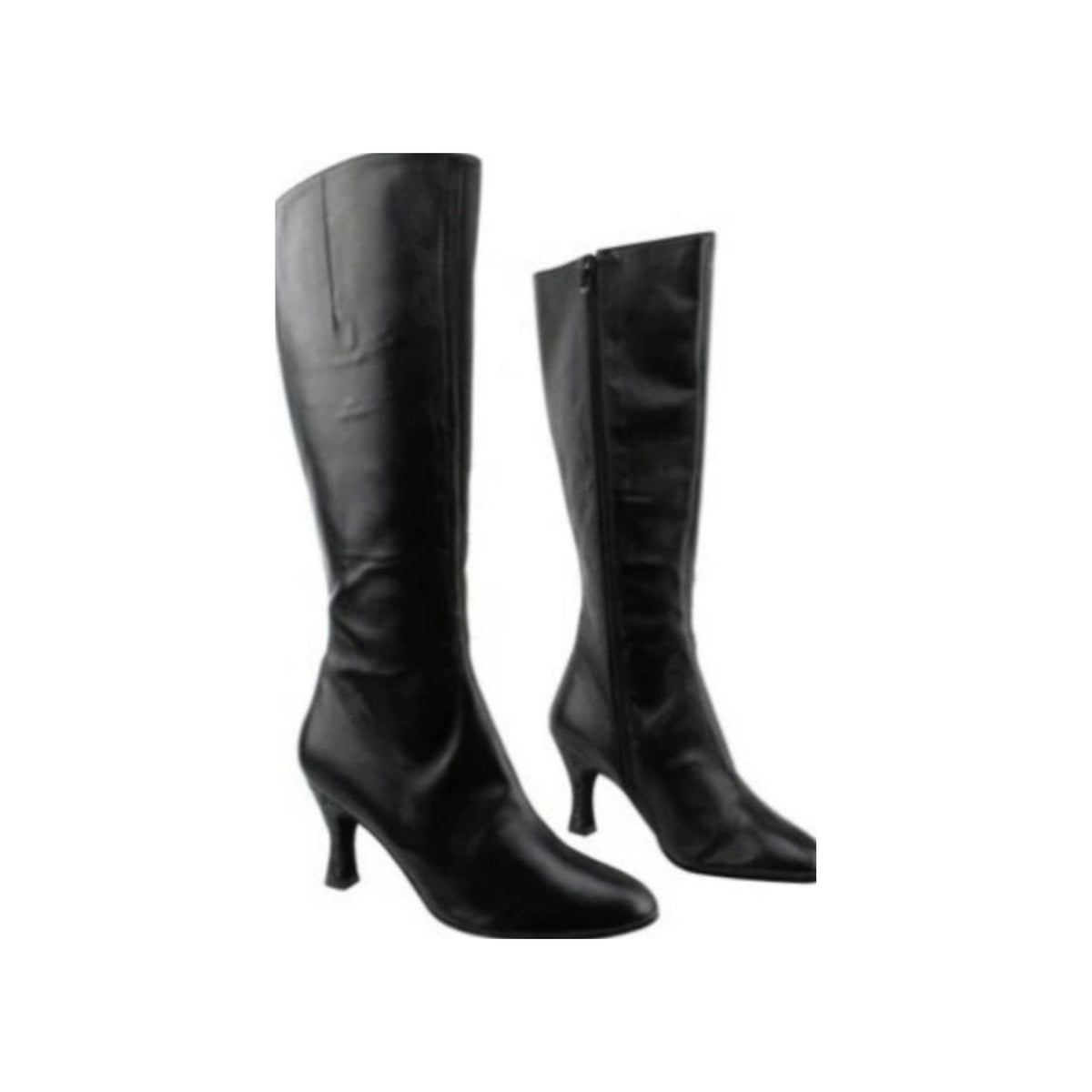 Stivali neri in pelle Wish Dance Shop D-4 S42 Zip, alti sotto ginocchio con chiusura zip laterale, stile elegante e moderno