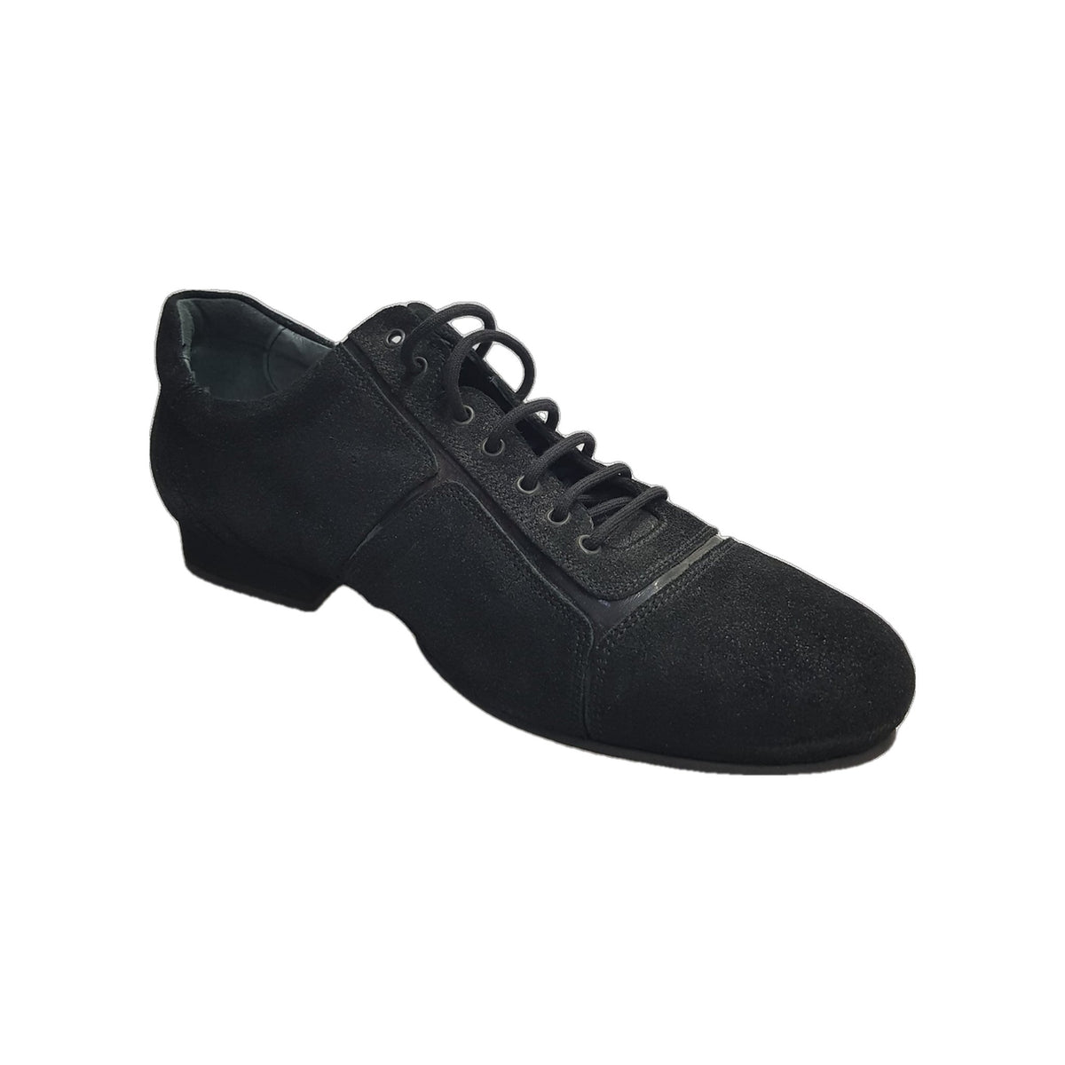 Scarpa sneaker Daniel Movida by Wish Dance in camoscio nero con inserti in vernice nera, stile urbano e moderno.