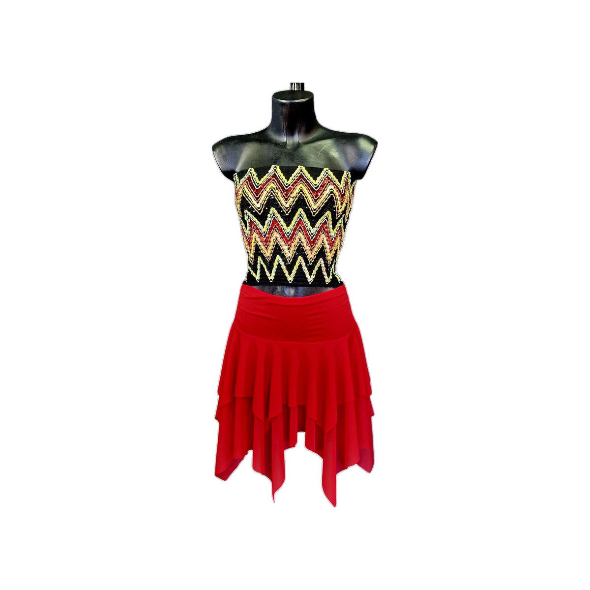 Gonna a punte tagliata a mano in microfibra e tulle elastico tono su tono, stile elegante e versatile, Wish Dance Shop