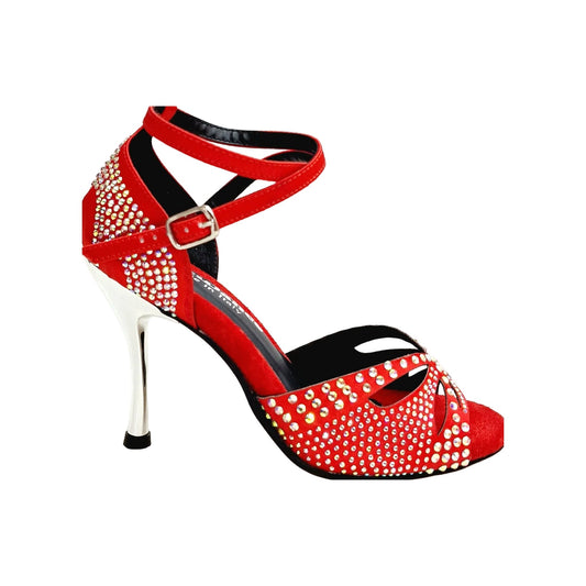 Scarpa da Ballo in Raso Seta Rosso Deluxe Butterfly PW Wish Dance, vista laterale