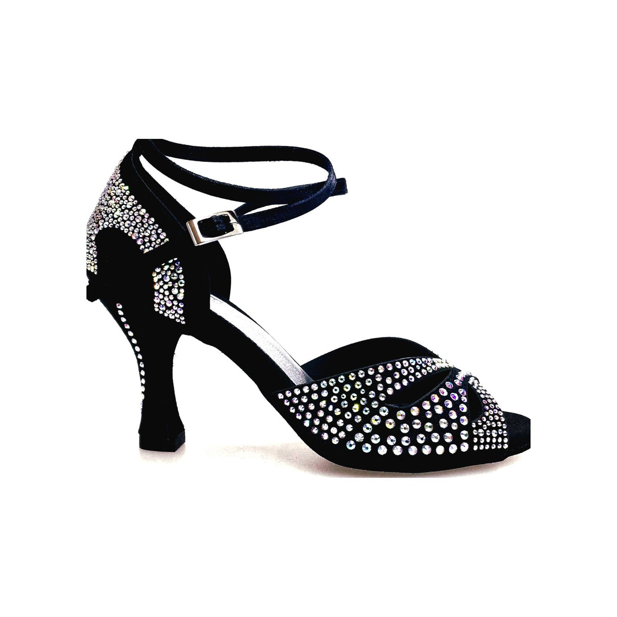 Scarpa da Ballo Donna in Raso Seta Nera DELUXE MARIPOSA Wish Dance, vista laterale