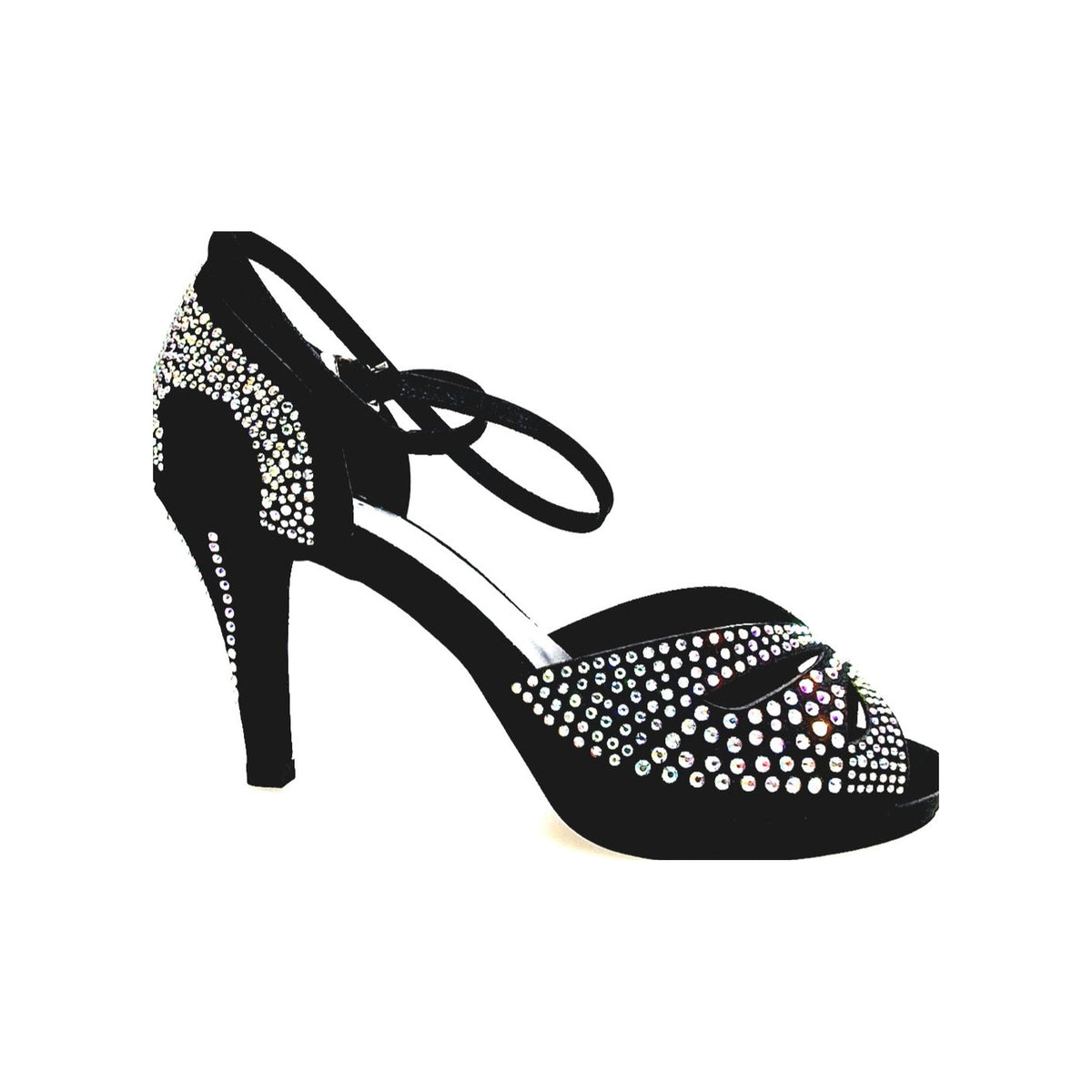 Scarpa da Ballo in Raso Seta Nera DELUXE MARIPOSA Wish Dance, vista laterale