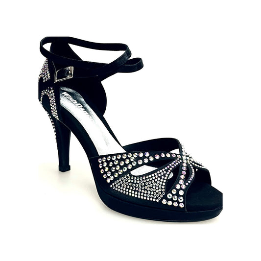 Scarpa da Ballo in Raso Seta Nera Deluxe Butterfly Wish Dance, vista laterale
