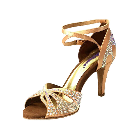 Scarpa da Ballo in Raso Seta Carne Deluxe Butterfly Wish Dance, vista laterale