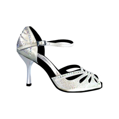 Scarpa da Ballo in Raso Grigio Argento DADA Diamond QA Wish Dance, vista laterale