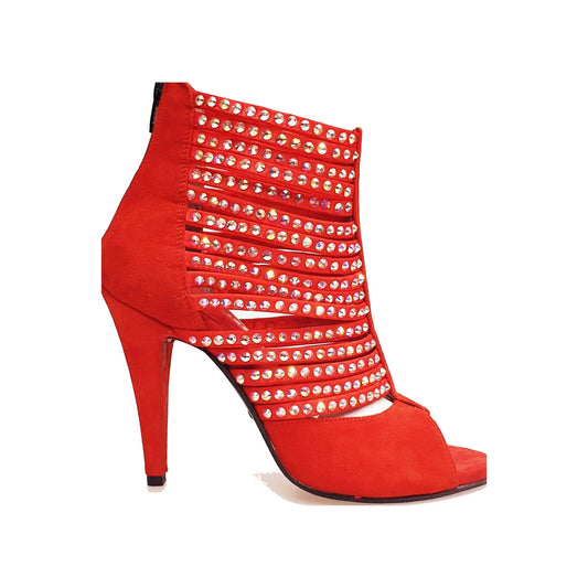 Sandalo da Donna a Tronchetto Elizabeth Plus Wish Dance, rosso, vista laterale (2)